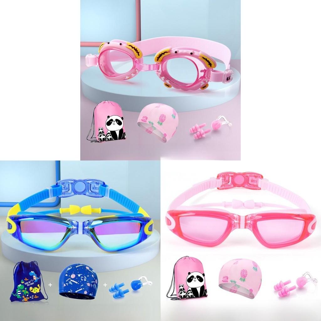 Kinder Anti-Beschlag Schwimmbrillen und Badekappe Set Für Kinder Pool Sicherheit Und Wasserdichtes Design