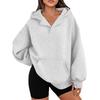 Autumn Winter Loose Casual Solid Color All-match Pullover Hoodies Women Pocket Hooded Sweatshirt Top