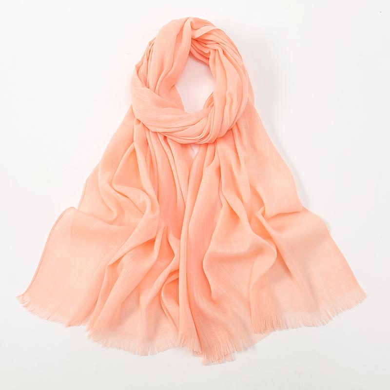 Écharpes Hijab en Coton Bambou Solide pour Femmes Pompon Solide Crinkle Turban Femme Musulman Bonne Couture Hijabs Enveloppants pour Femmes Choix