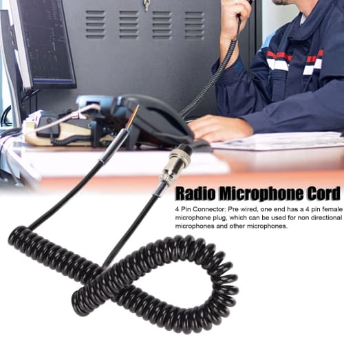Shoulder Microphone Cord, 4-Pin Connector Radio Microphone Cable Professional CB Amateur Radio Interference Prevention
