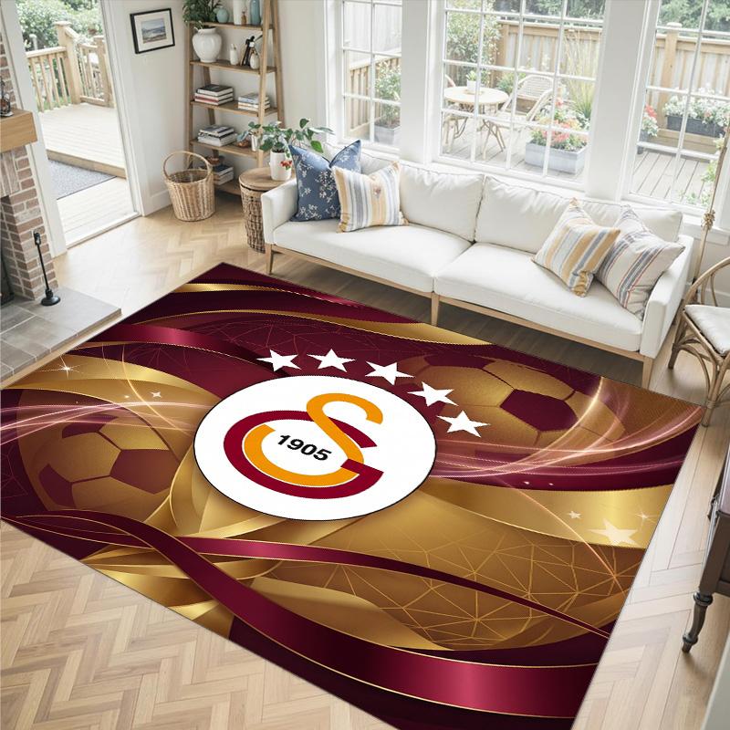 Galatasaray FC Design Crystal Velvet Carpet Cozy Non?Slip Printed Rug For Bedroom Living Room Entrance