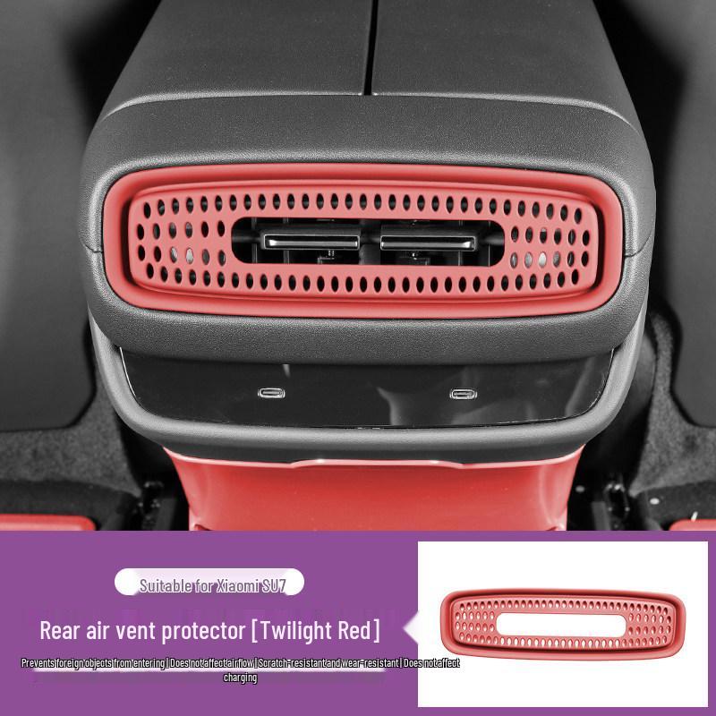 “Compatible with Xiaomi SU7 Rear Fridge Vents, AC USB Ports, Door Buttons, and Center Console Protection.”
