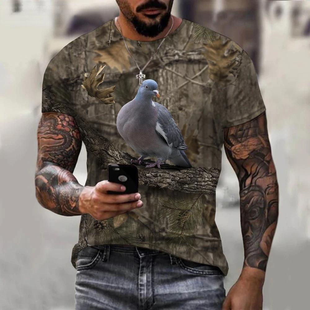 Camouflage Boar Hunting Animal T Shirts Mens Womens 3D Printed Short Sleeves Tops Street Casual Harajuku Oversized Men Clothing