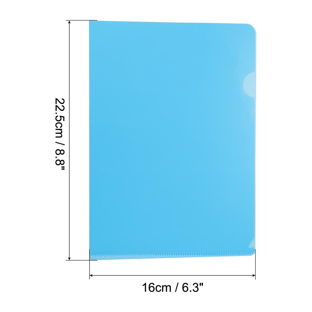 12/24Pcs A5 Size L Type Folder Plastic File Project Pockets File Folder Clear Paper Document Jacket Sleeve for Office Multicolor