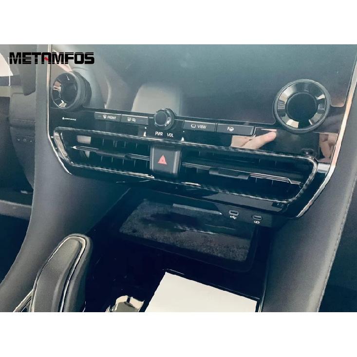 For Toyota Alphard Vellfire 2024 2025 2026 Carbon Fiber Center Console Air Condition Vent Outlet Cover Trim Interior Accessories