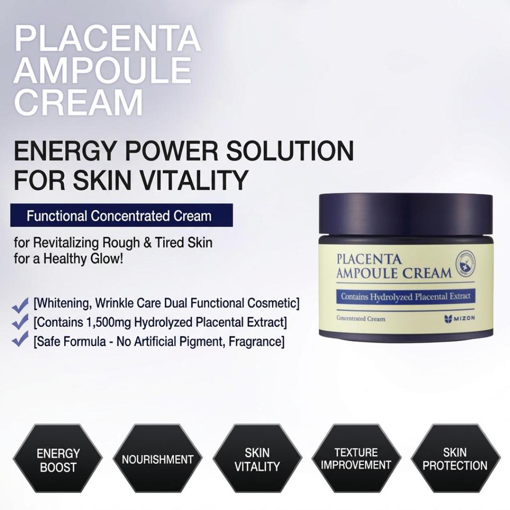 MIZON Placenta Ampoule Cream Intensive Firming Moisturizing Cream 50ml