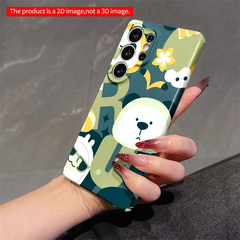 2DFlat Samsung Phone Case Cute Animal Pattern Phone Case Applicable To Galaxy S22 S23 S24 S25ULTRA S26 A12 A13 A14 A15 A16 A34 A35 A54 A55