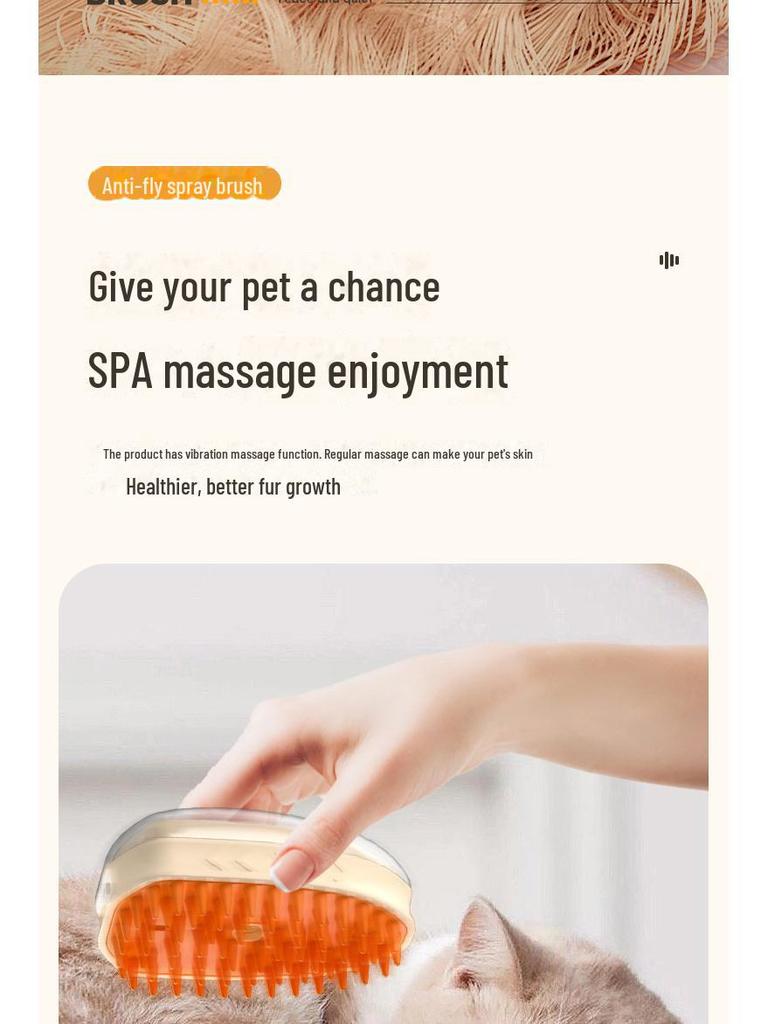 Electric Pet Massage Comb: Anti-Flyaway, Detangling Bath Brush for Cats