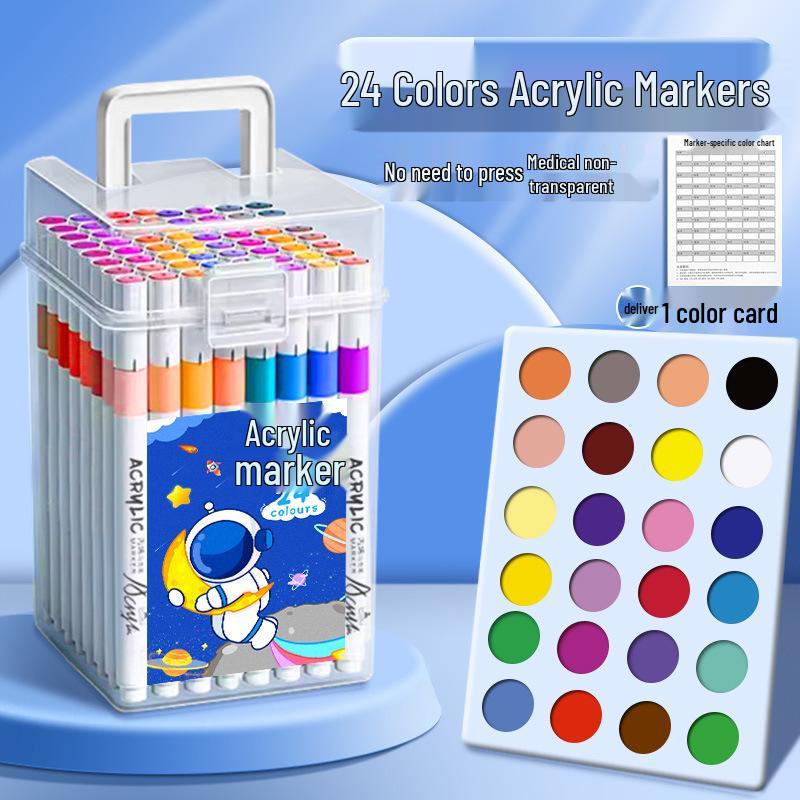 Acrylic Marker Set - 120 Colors, Opaque & Washable, Ideal for Primary & Secondary Students' Art Projects