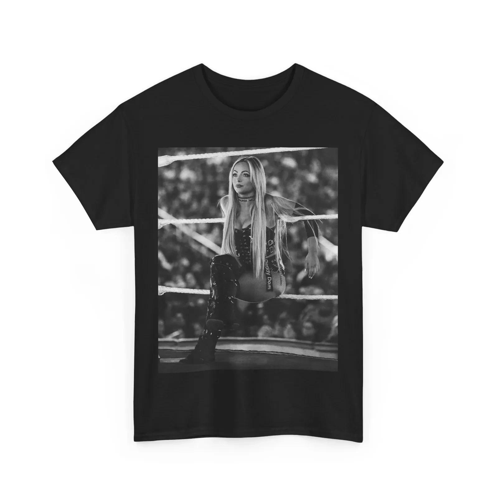 Liv Morgan beautiful Black Cotton T shirt Men Women S-5XL M