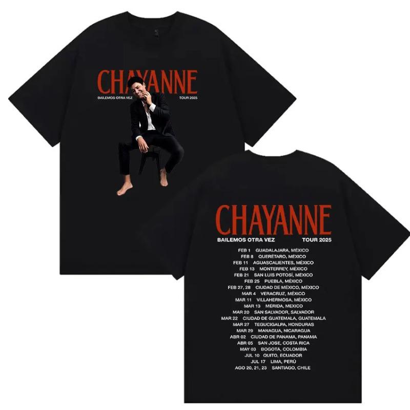 Rapper Chayanne Bailemos Otra Vez Tour 2026 Album T Shirt Men Hip Hop Gothic Punk Tshirts 90s Vintage Oversized Cotton Tshirts