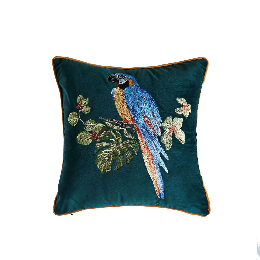American Style Embroidered Animal Pillowcase: Office, Sofa, and Bedside Cushion Cover