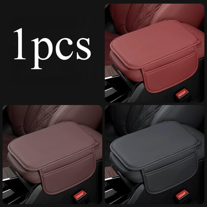 Universal Car Armrest Mat Center Console Protector Cover Arm Rest Box Cushion With Pocket Auto Armrests Storage Box Cover Pad
