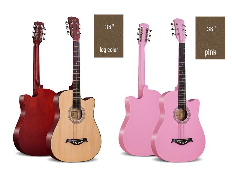 38-Inch Wooden Guitar for Beginners: Folk Practice Instrument for Adults and Students