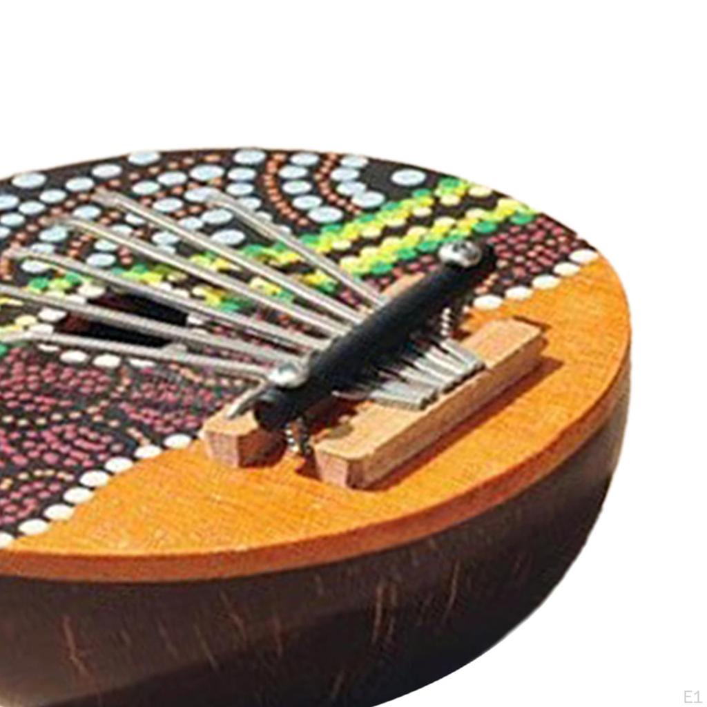 Thumb Piano 7 Key Kalimbas Portable Mbira Exquisite Handpainted Patterns Finger Music