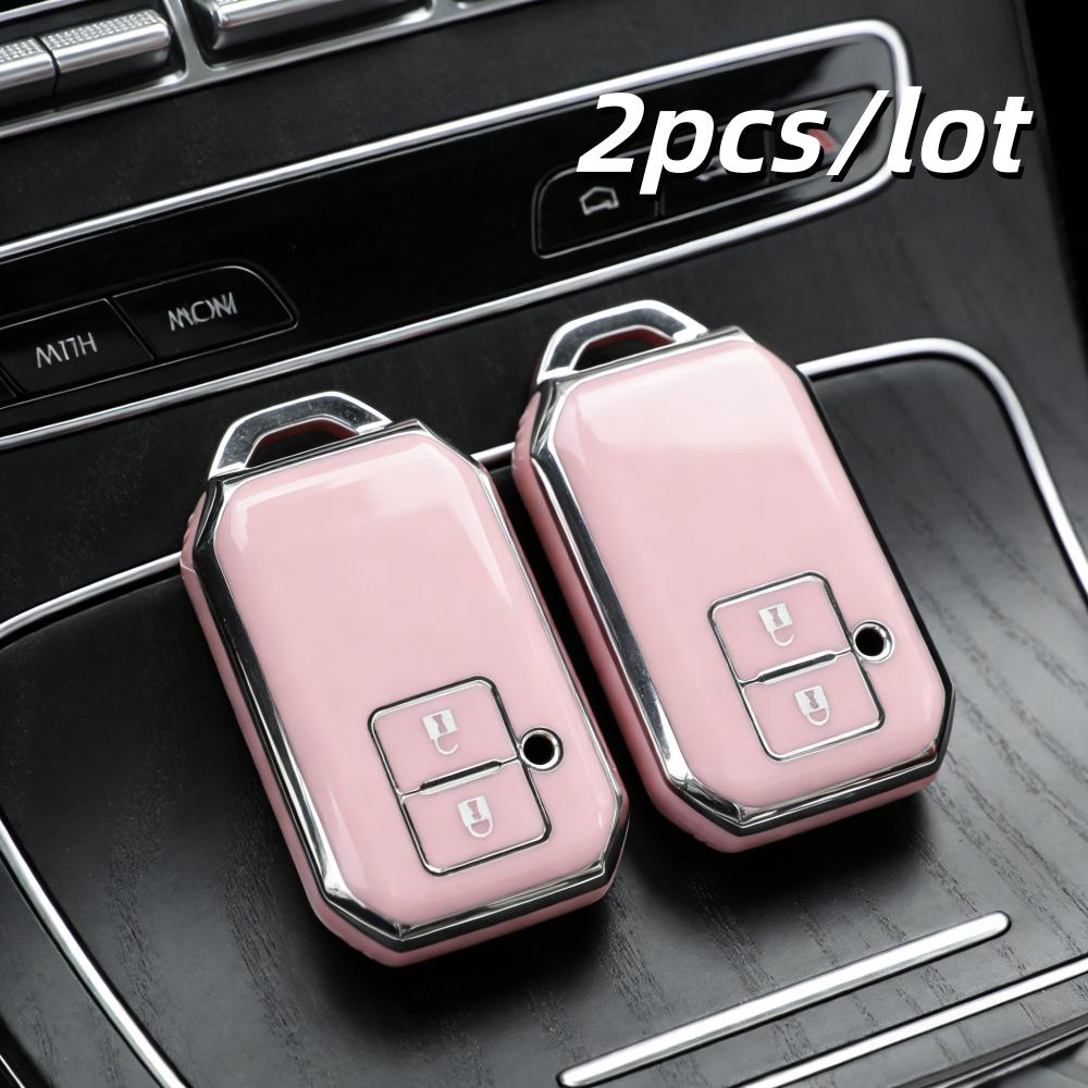 

2Pcs Car Key Fob Case Covers For Suzuki Ertiga Swift Wagon R Japanese Monopoly Remote Key Protector