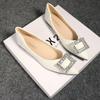 Fashion Large Size Flat Shoes for Women Spring Autumn New Fashion Rhinestone Shallow Mouth Boat Shoes Comfortable Pointed Luxury Shoes