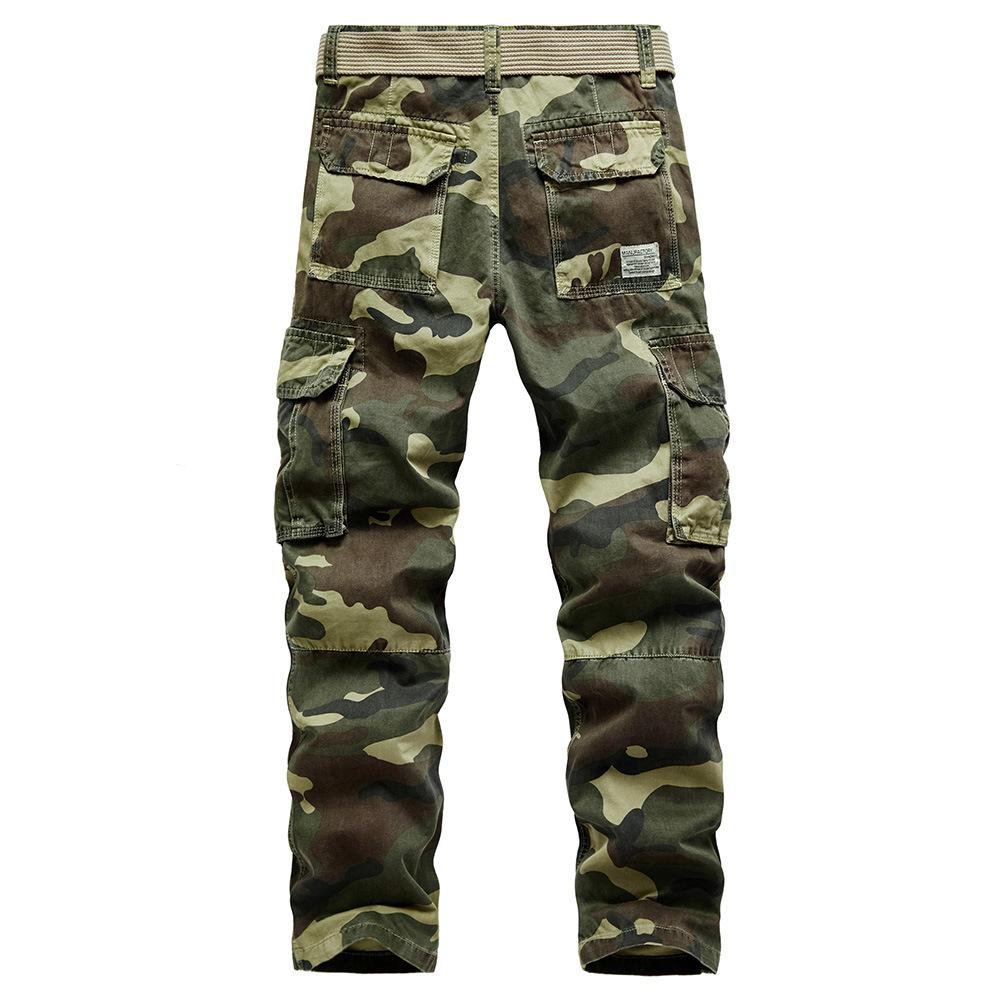 Men's Large Fashion Retro Wear Resistant Multi Pocket Camouflage Loose Overalls