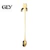 Dessert Stirring Spoon 304 Stainless Steel Coffee Spoon, Hanging Cat for Mugs Tall Cups, Long Eco-friendly Drink Stirrer Handle Tea Ideal Desserts