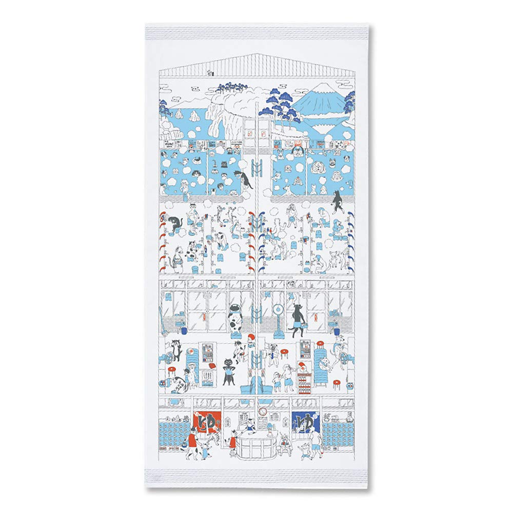 Kontex Face Towel, "Nugoyomi" (Cloth Calendar), Large Towel "Ii Yu Da Na" (It's a Nice Bath), Pink, Approx. 58 x 120 cm, 52533-002