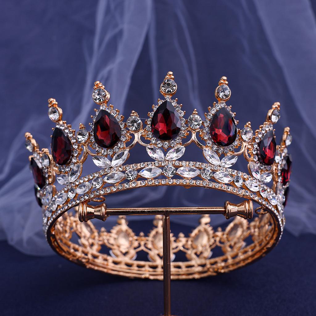 DIEZI Baroque Vintage Crystal rhinestone Full Tiara Crown For Women Girls Wedding Princess Bridal Hair Dress Party Accessories