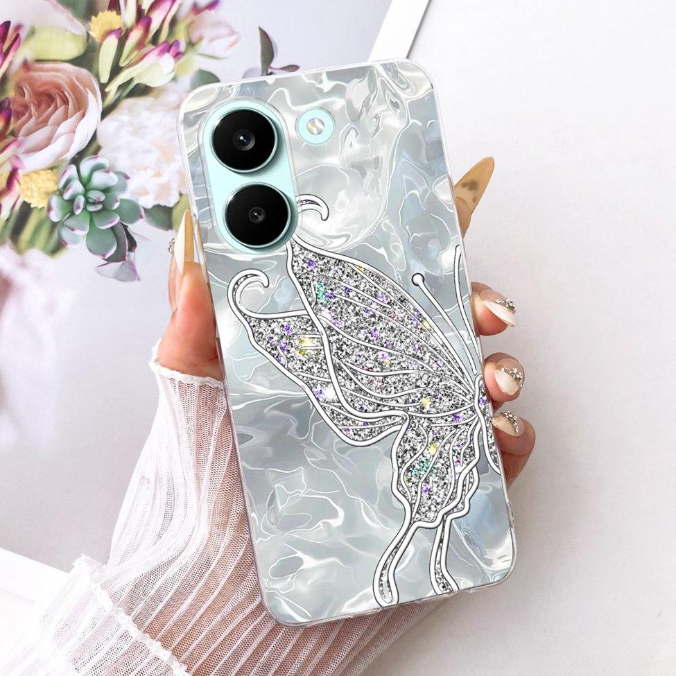 6.59'' Case For Xiaomi Poco X8 Pro 5G Cover Transparent Fashion Flowers Cute Cat Cool Painted Soft Casing 2511FPC34G