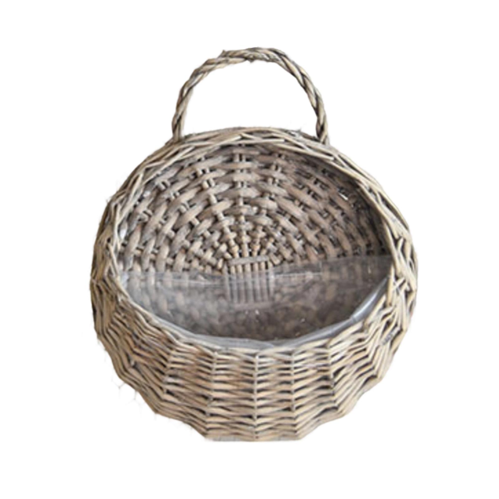 Handmade Woven Hanging Basket Storage Basket Flower Pot Hanging Wall Basket