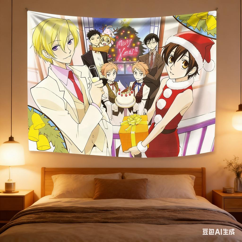 1pc Ouran High School Host Club Tapestry Anime Wall Hanging Polyester 2D Print Holiday Decor for Bedroom Gift for Fans