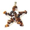 Star Pendant In Tiger Eye Pearl Chips + Chain