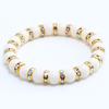 8mm White Porcelain Beads Rhinestone Bracelet: Trendy Unisex Wristband with Hand Rope
