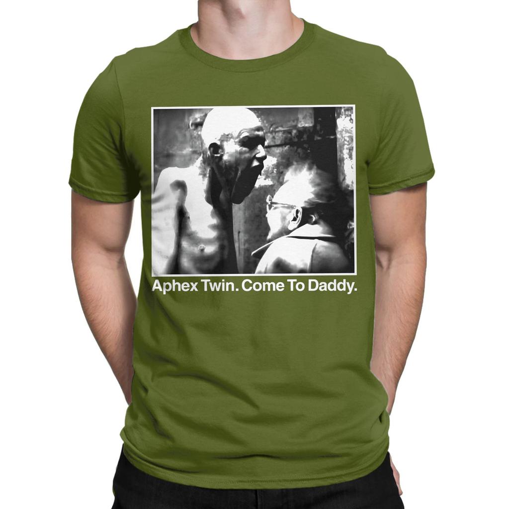 Aphex Twin Come To Daddy 100 Cotton T Shirt For Mens Beach  Y2K Basic T Shirts O Neck Harajuku Tees Big Size Wholesale Clothes