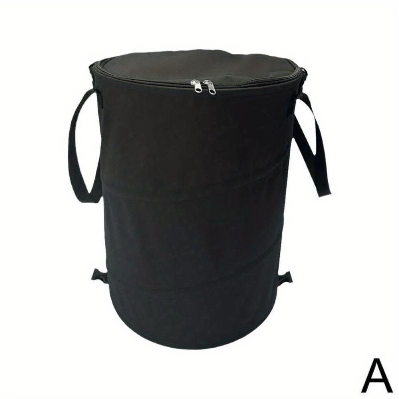 Folding Trash Can, Portable Storage Bag W/ Clip & Handle for Outdoor, Camping, Home. Durable & Collapsible.