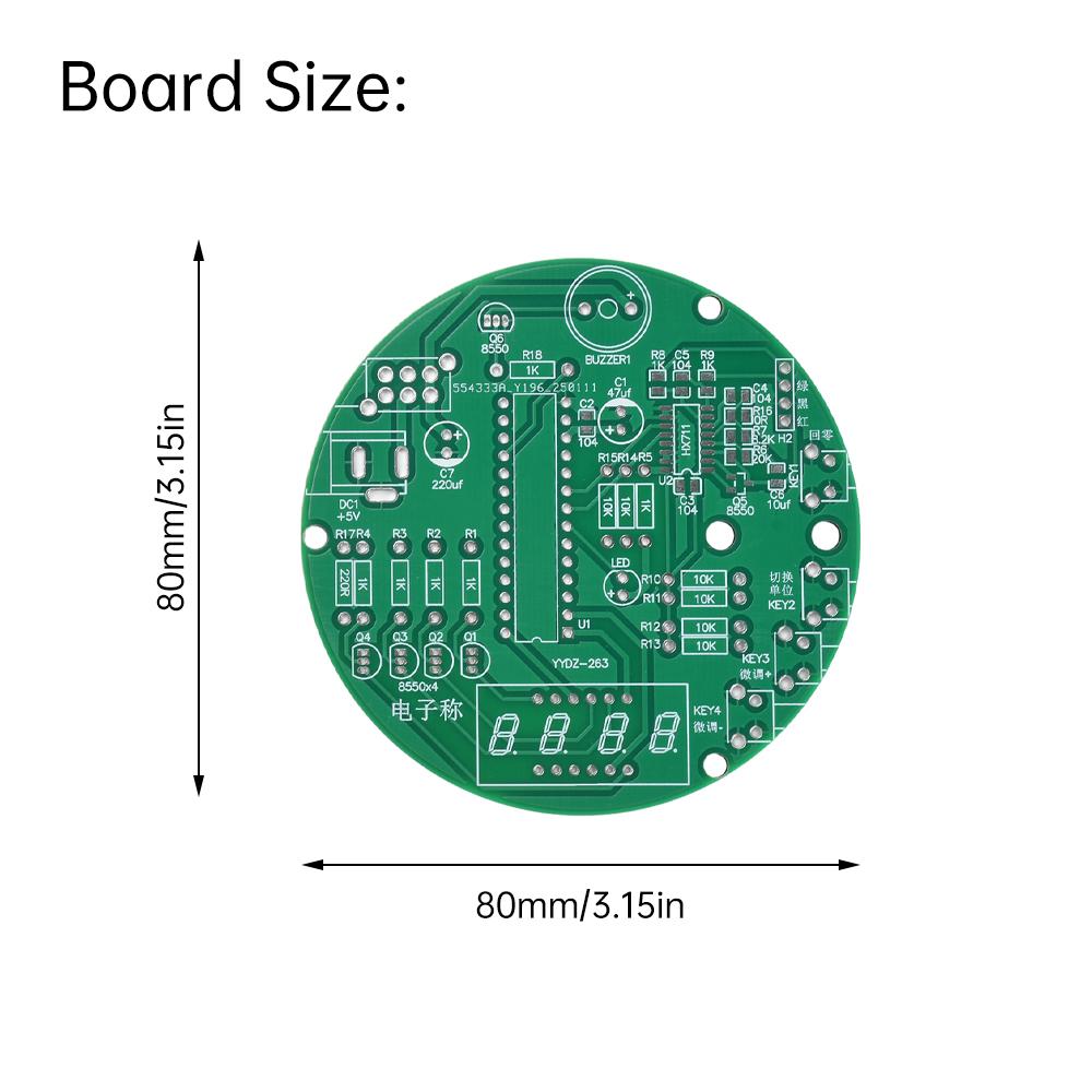 Electronic Scale 5V DIY Kit 1KG Weighing Capacity 51 Microcontroller Soldering Practice Kit HX711 with Digital Tube Display