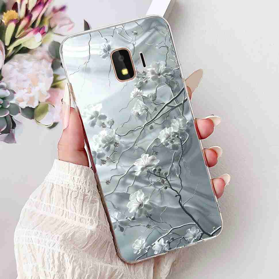 For Samsung Galaxy J2 Core 2018 Case Flower Dragon Soft Silicone TPU Back Cover For Samsung J2 Core J2 Pro 2018 Phone Cases Bags