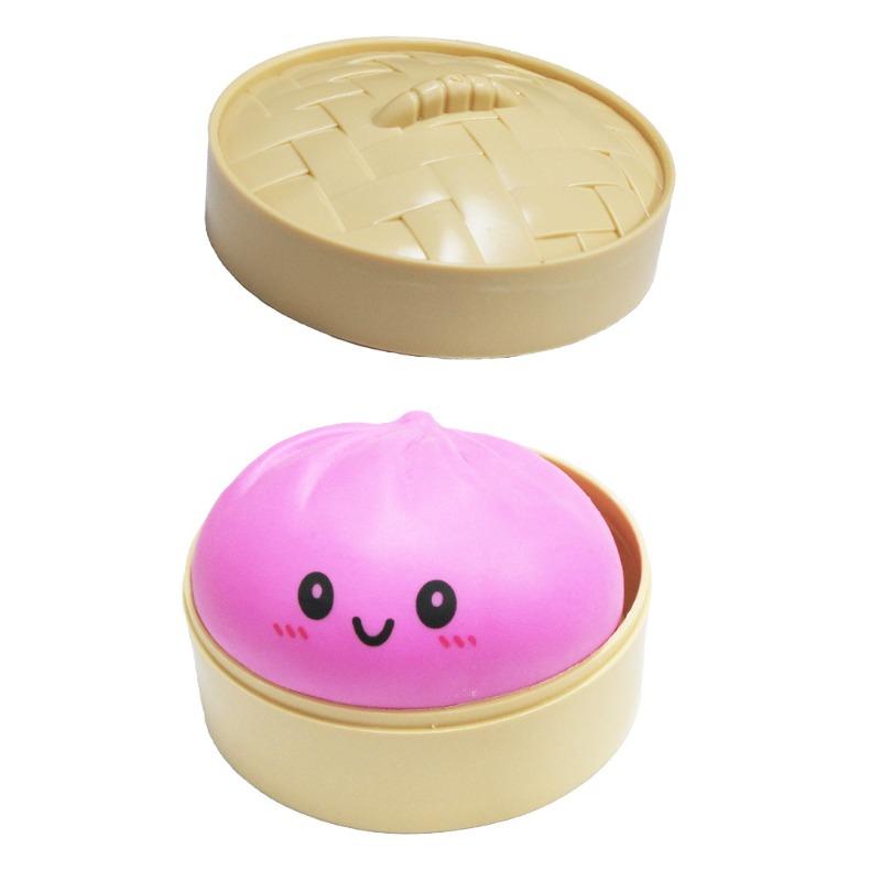 Colorful Simulated Dumpling Squishy Relaxing Relieve Anxiety Antistress Enhance Happiness Reusable Rebound Squeeze Reliever Toy