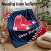 Boston Red Sox Egendefinert Flanell Kastepledd Trykk Navnet Ditt Tekst Mykt Varmt Teppe Julegave