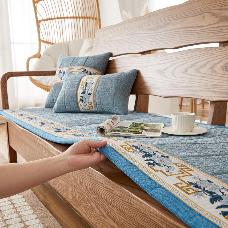 New Chinese Seat Cushion Chenier Solid Wood Mahogany Sofa Cushion Non-Slip Cover Towel Household Mattress Thickened For All Seasons