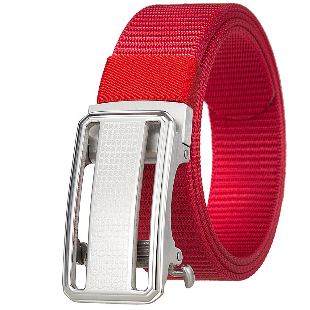 1Pcs Fashion Nylon Braided Belt Men, Button Head Front Switch Toothless Stainless Steel Buckle 3.5Cmly36-61931-3