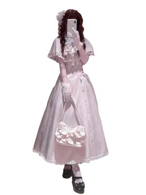 Elegantes Lolita Palast Gothic Süß Traum Mori Idol Kleine Größe M [MODKOKU] Umhang-Stil Damenkleid, Stil, Band, Spitze, Rüsche, Schnürung, Lolita, Kleid,