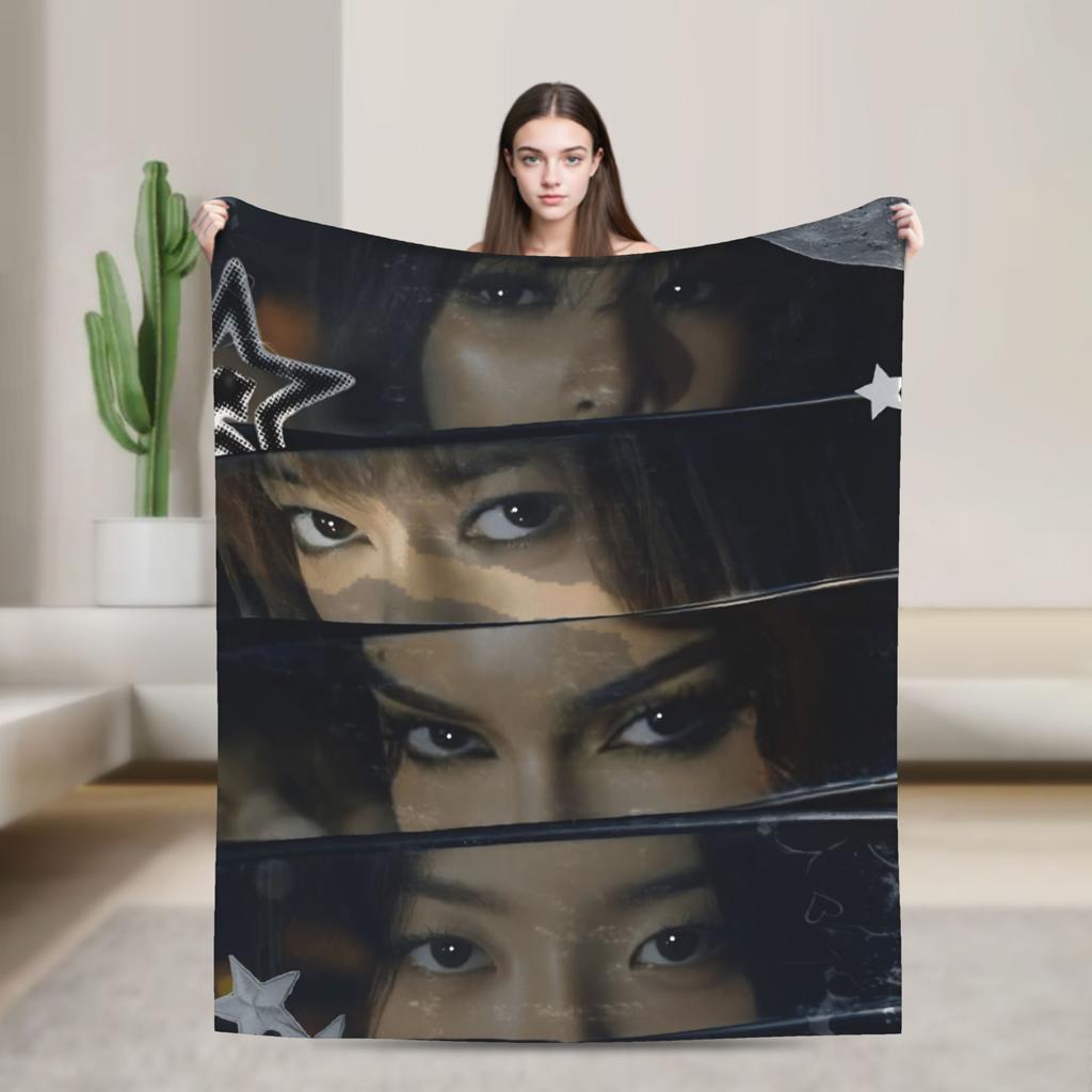 Katseye Kpop Flannel Blankets Winter Soft Durable Bedding Throws for Children Outdoor Graphic Bedspread Sofa Bed Cover