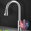 Kitchen Faucet with Pull Down Sprayer Head 360 Rotation Hot and Cold Water Silver Black Pull-out Kitchen Sink Faucet Single Hole