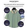 Men's Casual Shirt - Short Sleeved Summer Top, Ribbed Collar and Cuffs Design, Breathable Elastic Fabric, Regular Fit
