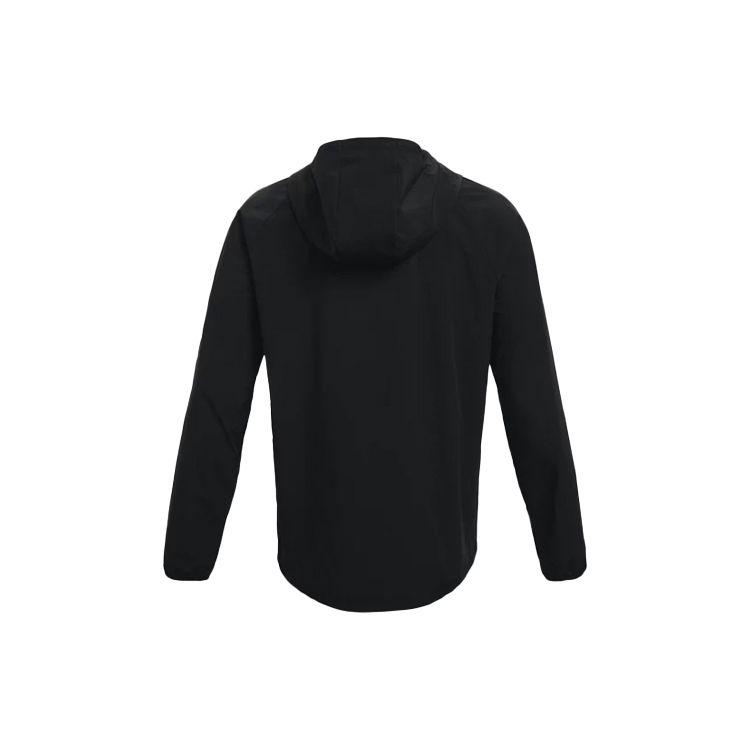 Under Armour Woven Series Pure Color Logo Hooded Windbreaker Jacket Men Black 1361612-001