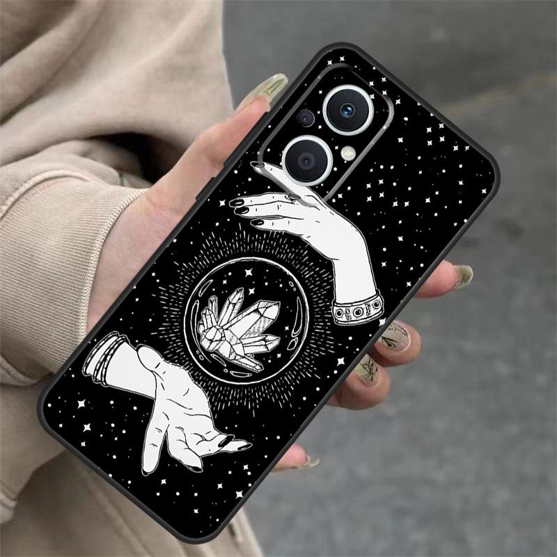 Occult Witchcraft Moon Gothic Witch Case For OPPO Reno 11 F 10 Pro 4 5 6 7 8 Lite 4Z 5Z 8T OPPO Find X3 X2 Lite X6 X5 Pro Cover