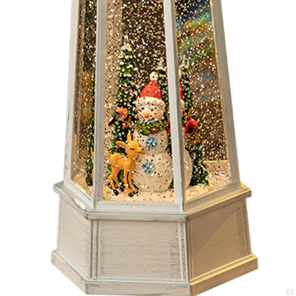 Christmas Music Box Centerpiece Wind Lamp Night Light Retro Ornament for Indoor Use