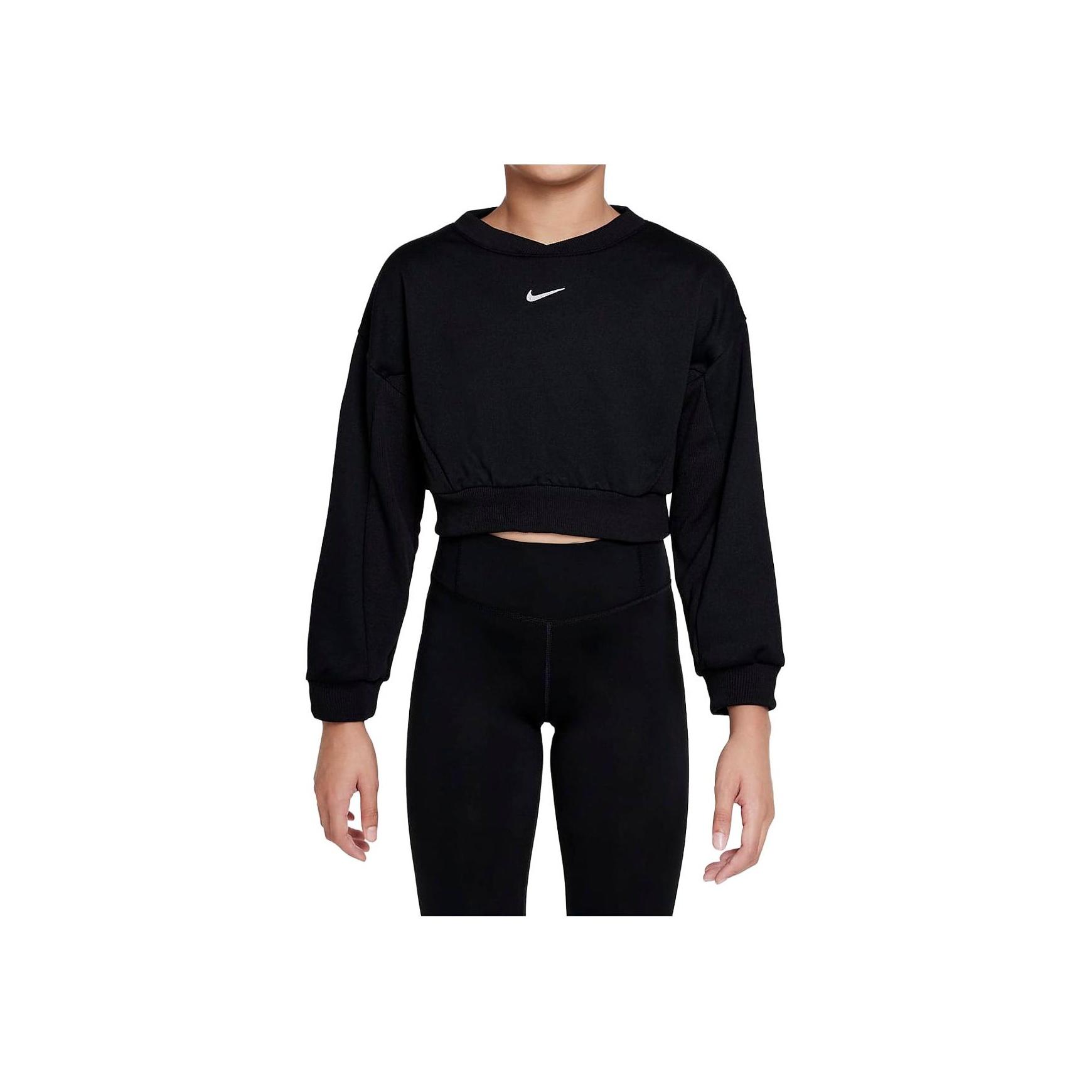 Nike Printed Pullover Long Sleeve Sweatshirt Kids tops Black DQ8920-010 M