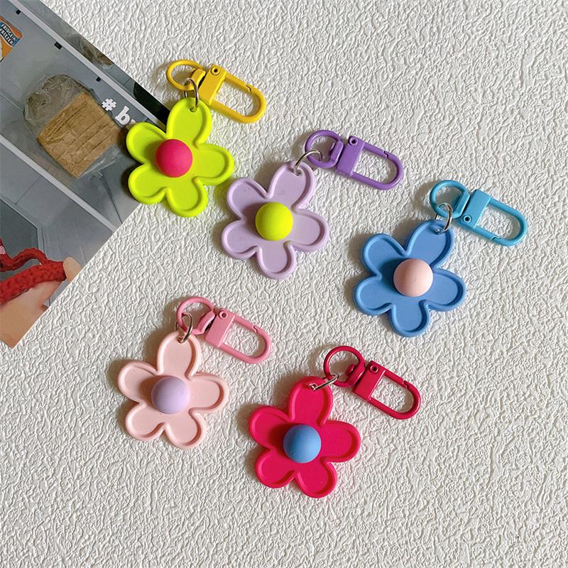 Llavero con forma de flor de color caramelo coreano, bonito y dulce llavero floral para coche, llavero para bolso, colgante para mochila, decoración, regalos para mejores amigos