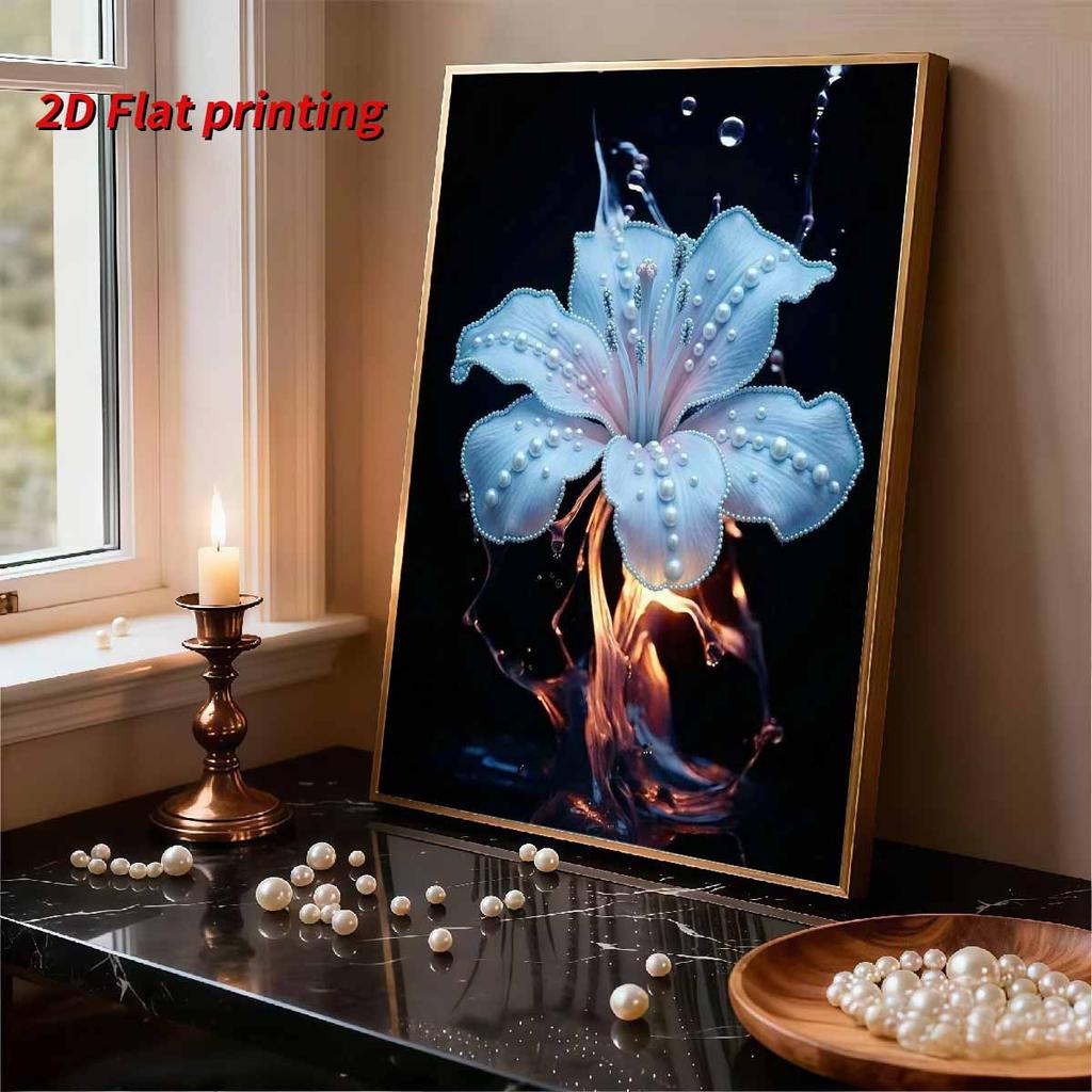DIY Pearl Painting Set Little Orchid Pattern Home Decoration Handmade Sticky Diamond Creative Canvas Pearl Art Painting Crafts Perfect Gift