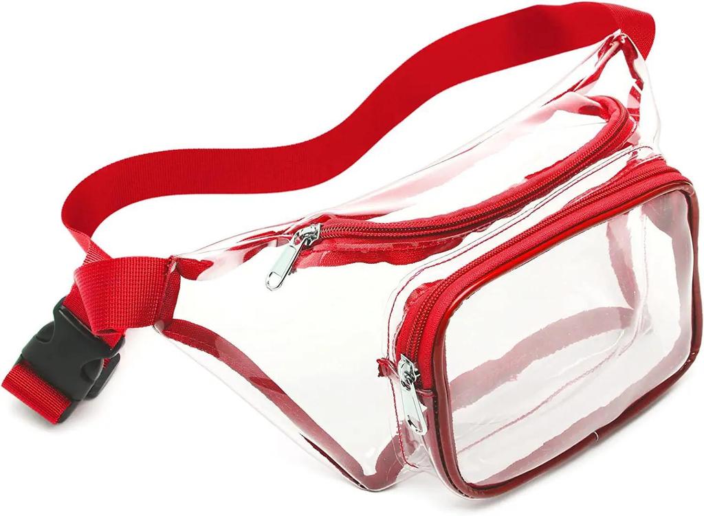 Waterproof PVC Transparent Crossbody Sports Waist Bag for Outdoor Fitness and Travel