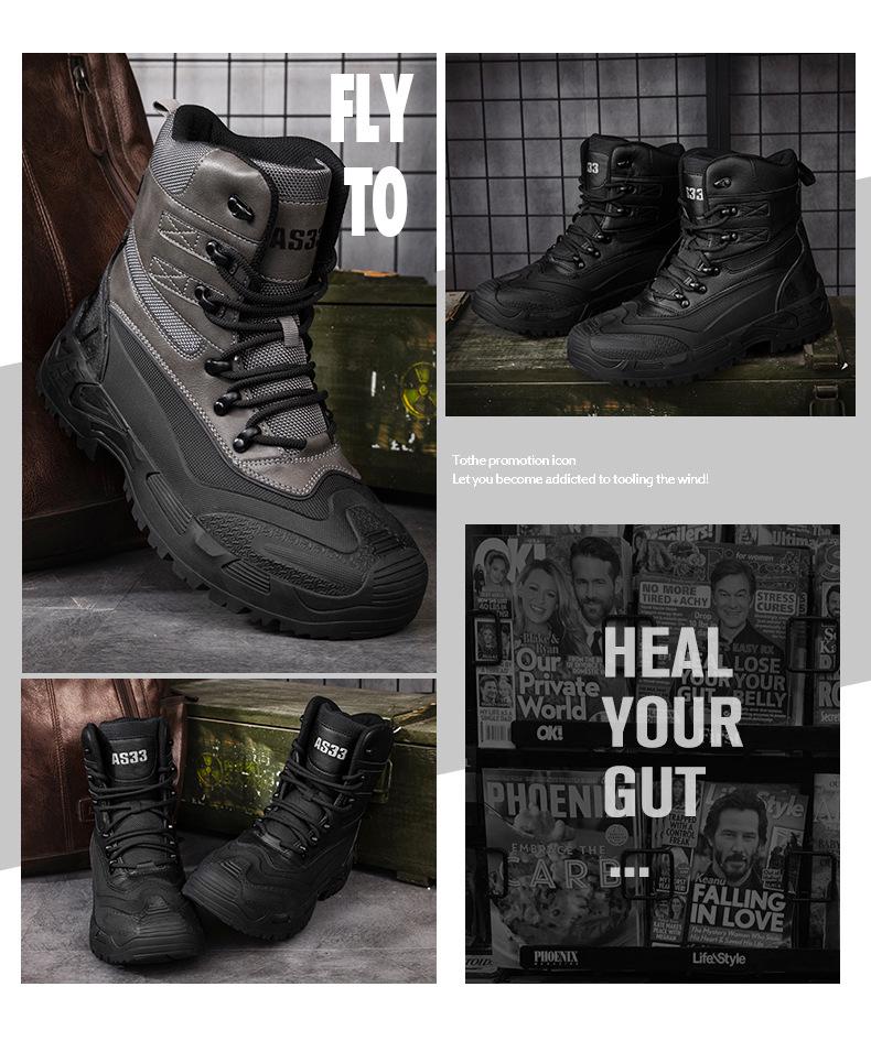Men's Tactical Desert Hiking Boots - Large Size Military Combat High-top Field Boots